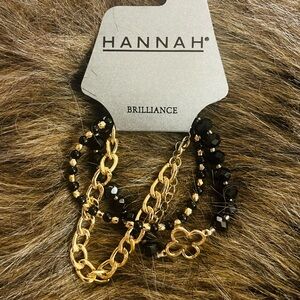 Hannah Brilliance Gold and Black Chain Bracelet